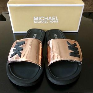 girls michael kors slides